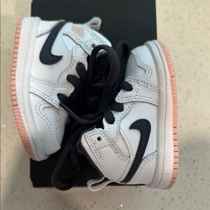 Jordan White and Black High-Top Sneakers